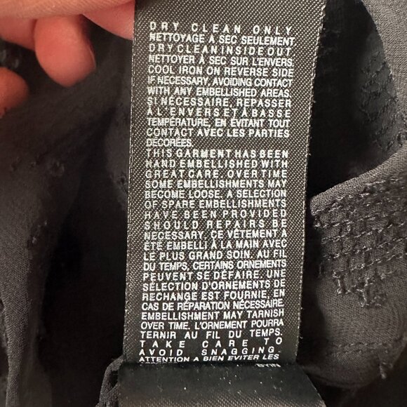 EUC ALL SAINTS Sequined Sheer Mesh Black Blouse - Size 8 - Picture 8 of 8